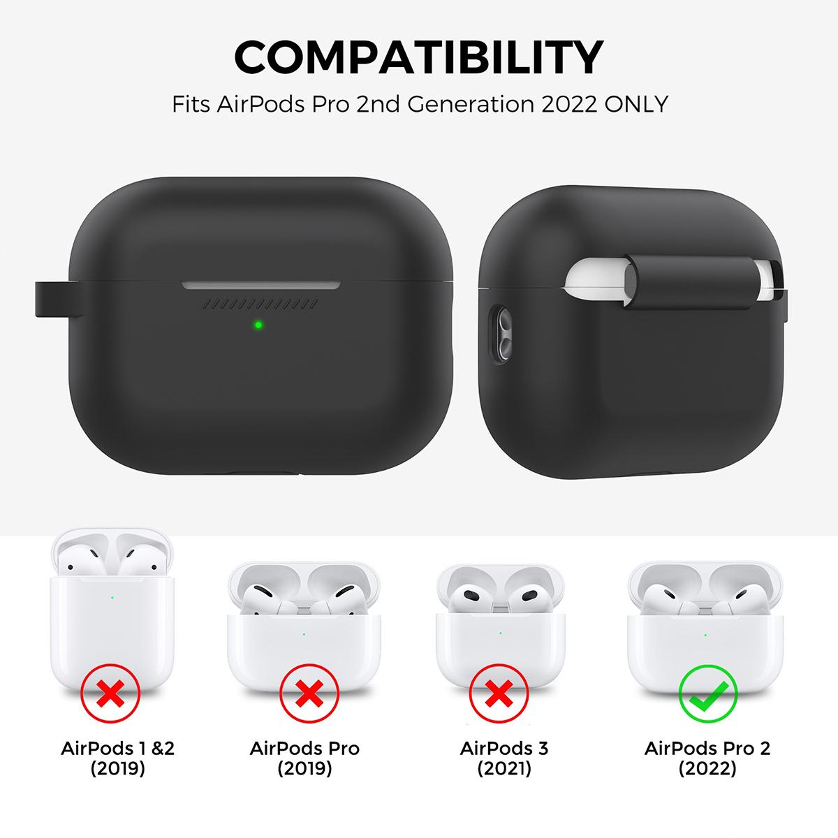 Compatible with AirPods 5 AhaStyle PT193 Integrated Anti-Lost Silicone Wireless Bluetooth Earphone Case - Midnight Blue