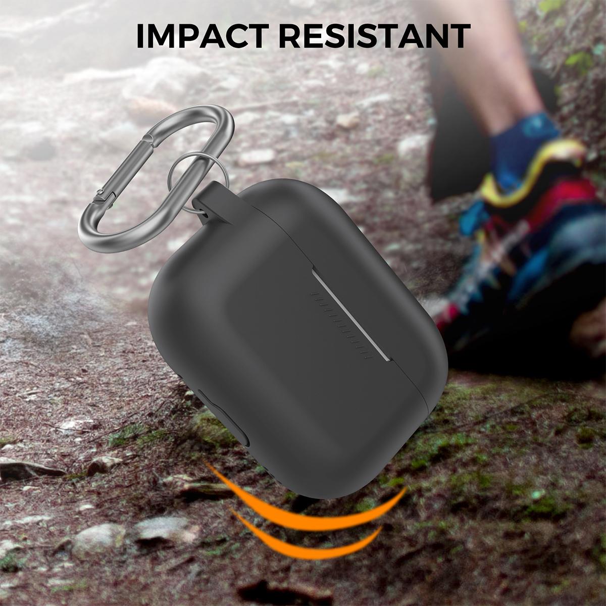 Compatible with AirPods 5 AhaStyle PT193 Integrated Anti-Lost Silicone Wireless Bluetooth Earphone Case - Pine-needle Green