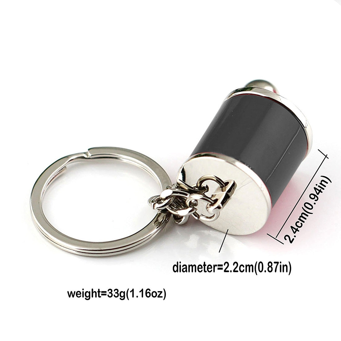 Six-speed Manual Shift Gear Keychain Key Ring Holder(Black)
