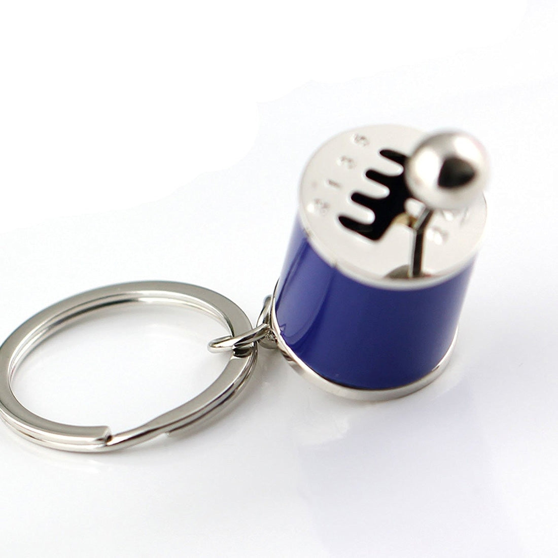Six-speed Manual Shift Gear Keychain Key Ring Holder(Blue)