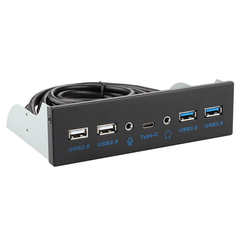 0.8m Optical Drive Front Panel Computer Expansion Board with 2 USB 3.0/2 USB 2.0/Microphone/HD Audio Ports for Computer Case - UNIQKART