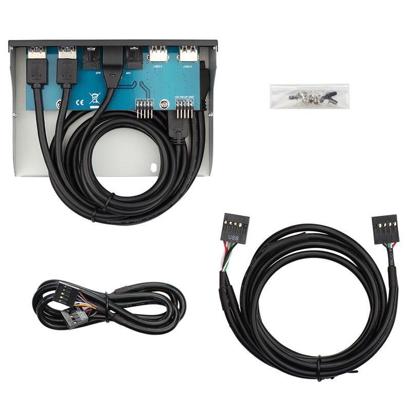 0.8m Optical Drive Front Panel Computer Expansion Board with 2 USB 3.0/2 USB 2.0/Microphone/HD Audio Ports for Computer Case - UNIQKART