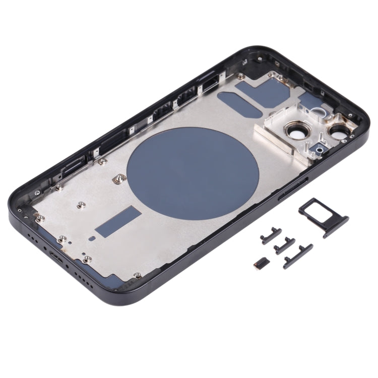 Back Housing Cover with SIM Card Tray & Side  Keys & Camera Lens for iPhone 13(Black)