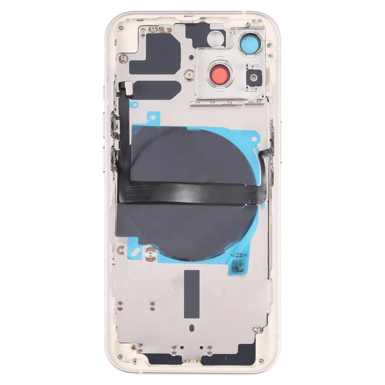 For iPhone 13 Battery Back Cover with Side Keys & Card Tray & Power + Volume Flex Cable & Wireless Charging Module(White)