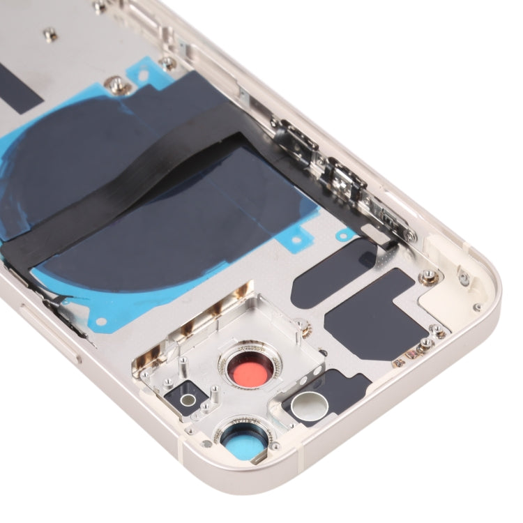For iPhone 13 Battery Back Cover with Side Keys & Card Tray & Power + Volume Flex Cable & Wireless Charging Module(White)