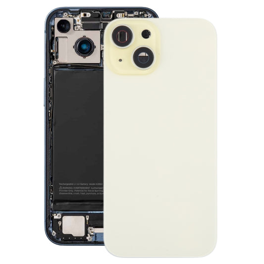 For iPhone 15 Battery Back Cover with Camera Lens Cover + MagSafe Magnet(Yellow)