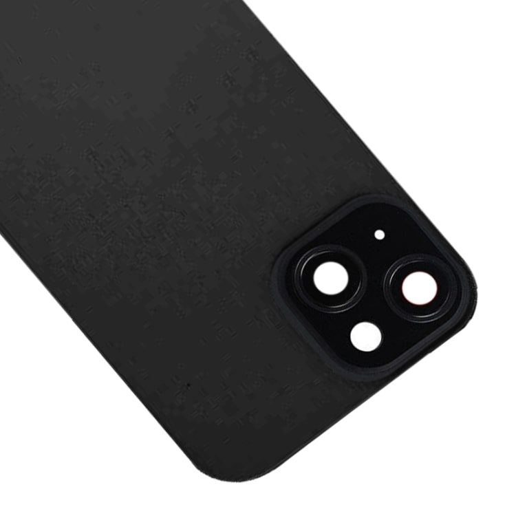 For iPhone 15 Glass Battery Back Cover with Flash Bracket + Wireless Charging Module(Black)
