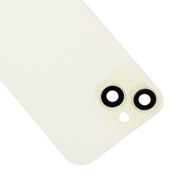 For iPhone 15 Glass Battery Back Cover with Flash Bracket + Wireless Charging Module(Yellow)