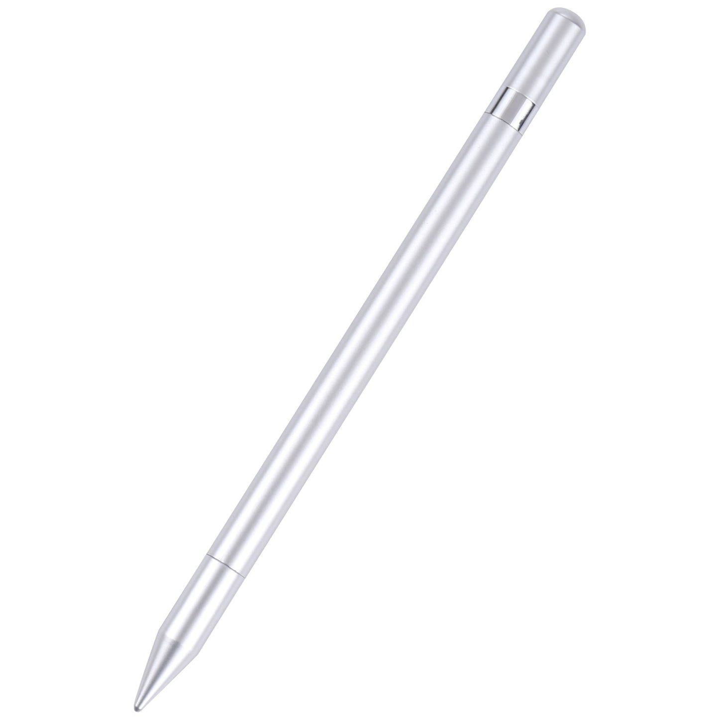 Pt360 2 in 1 Universal Silicone Disc Nib Stylus Pen with Common Writing Pen Function (Silver)