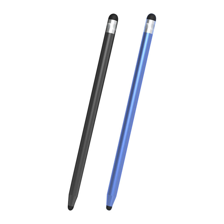 Universal Two-end Rubber Nibs Capacitive Stylus Pen with Magnetic Cap (Black)