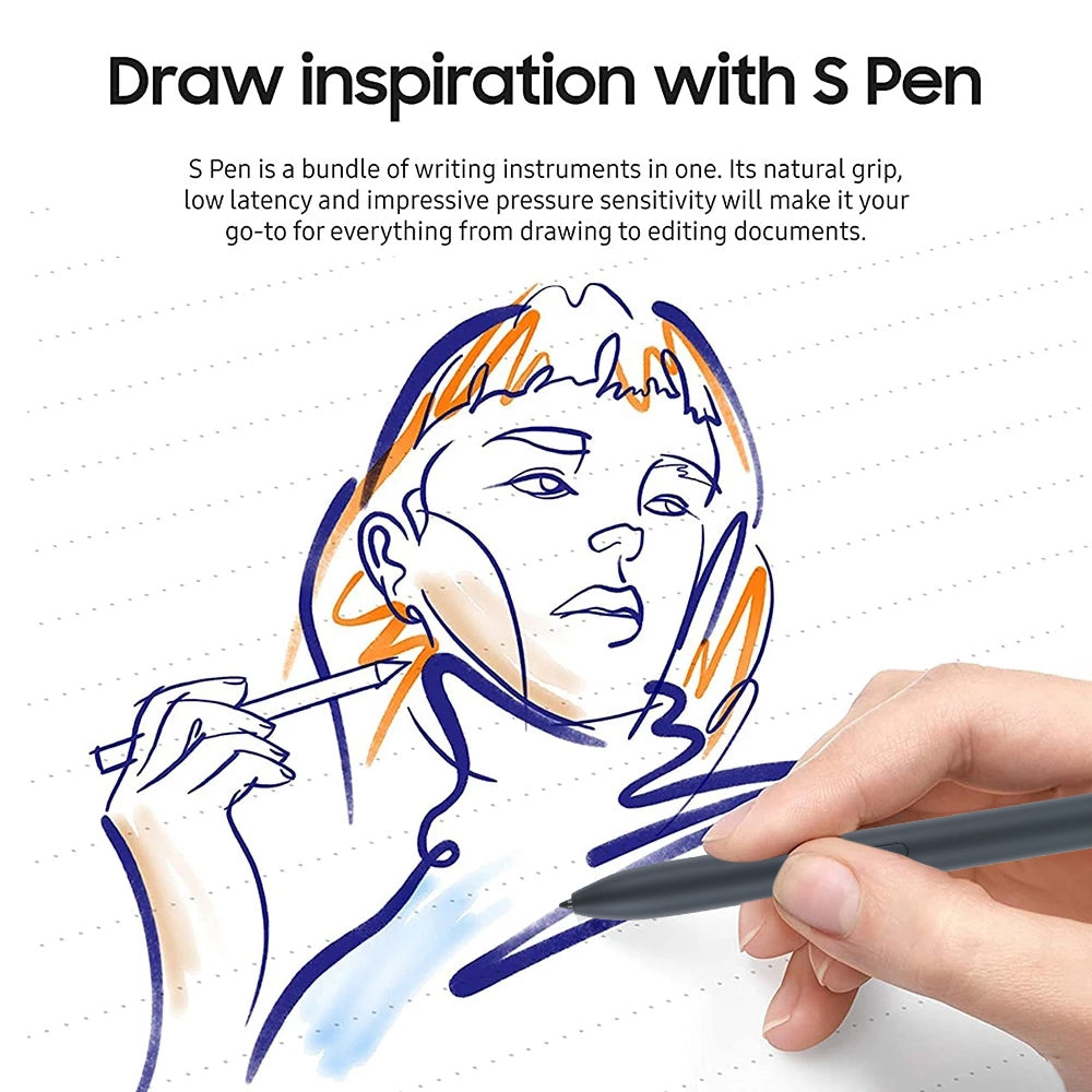High Sensitivity Stylus Pen For Samsung Galaxy Tab S7/S7+/S7 FE/S8/S8+/S8 Ultra/S9/S9+/S9 Ultra/S10/S10+/S10 Ultra (Black)
