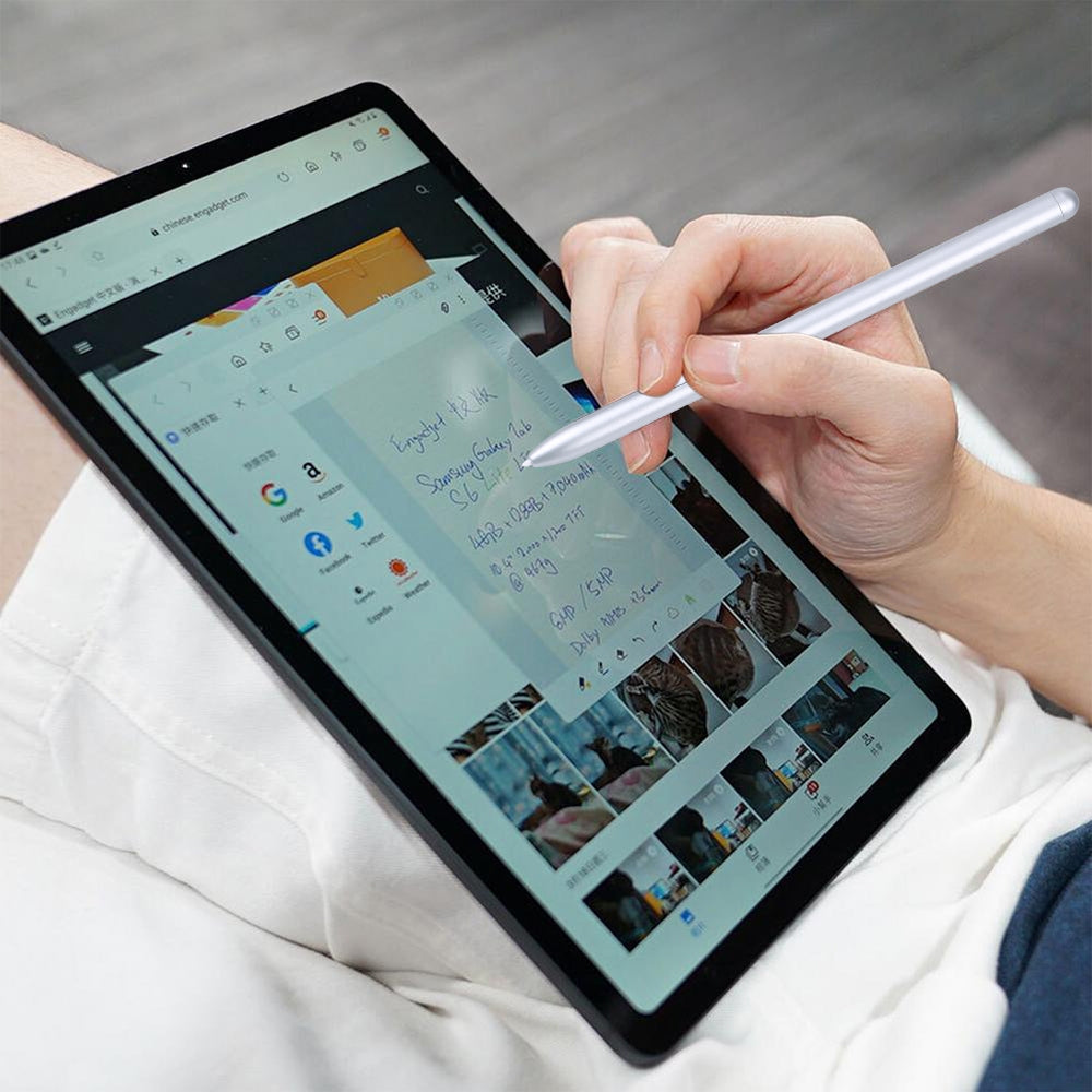 High Sensitivity Stylus Pen For Samsung Galaxy Tab S7/S7+/S7 FE/S8/S8+/S8 Ultra/S9/S9+/S9 Ultra/S10/S10+/S10 Ultra (Silver)