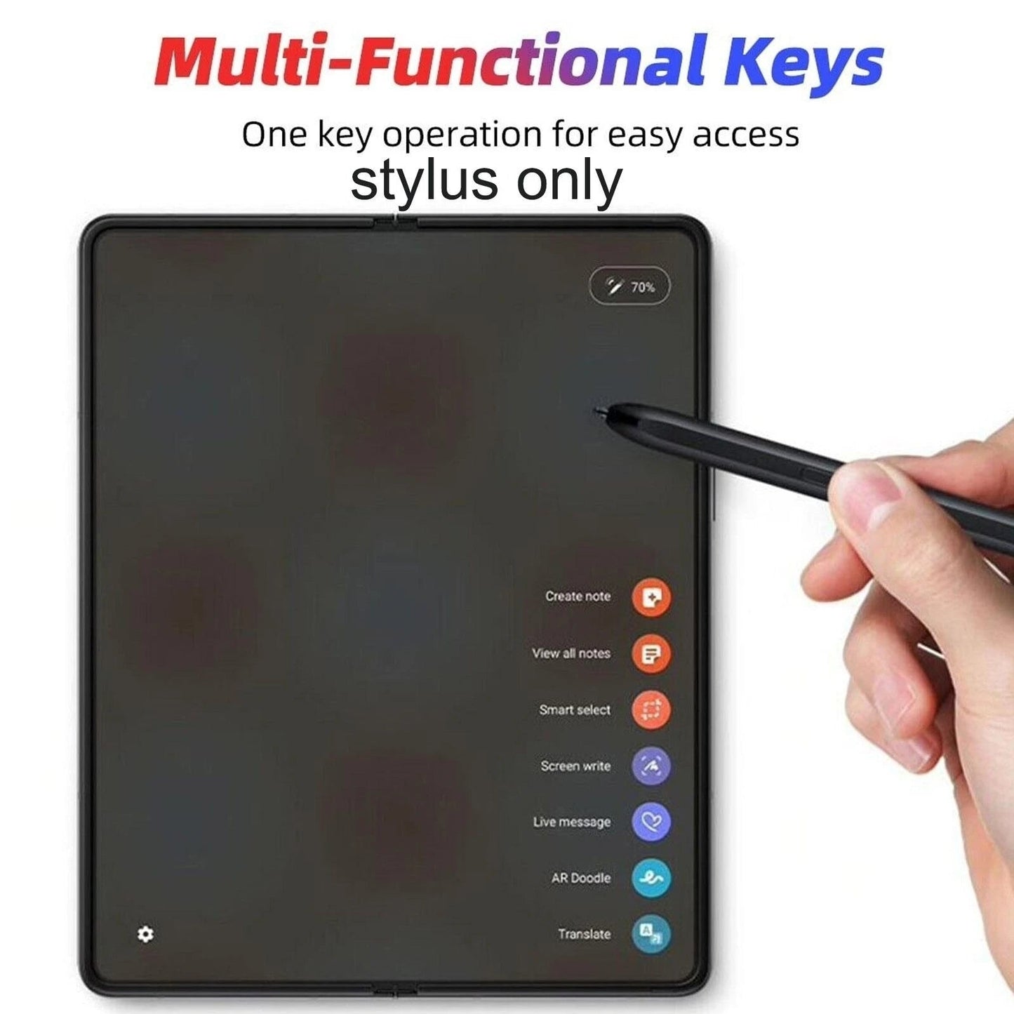 Touch Capacitive Pen Stylus For Samsung Galaxy Z Fold4 / Galaxy Z Fold3 5G (Beige White)