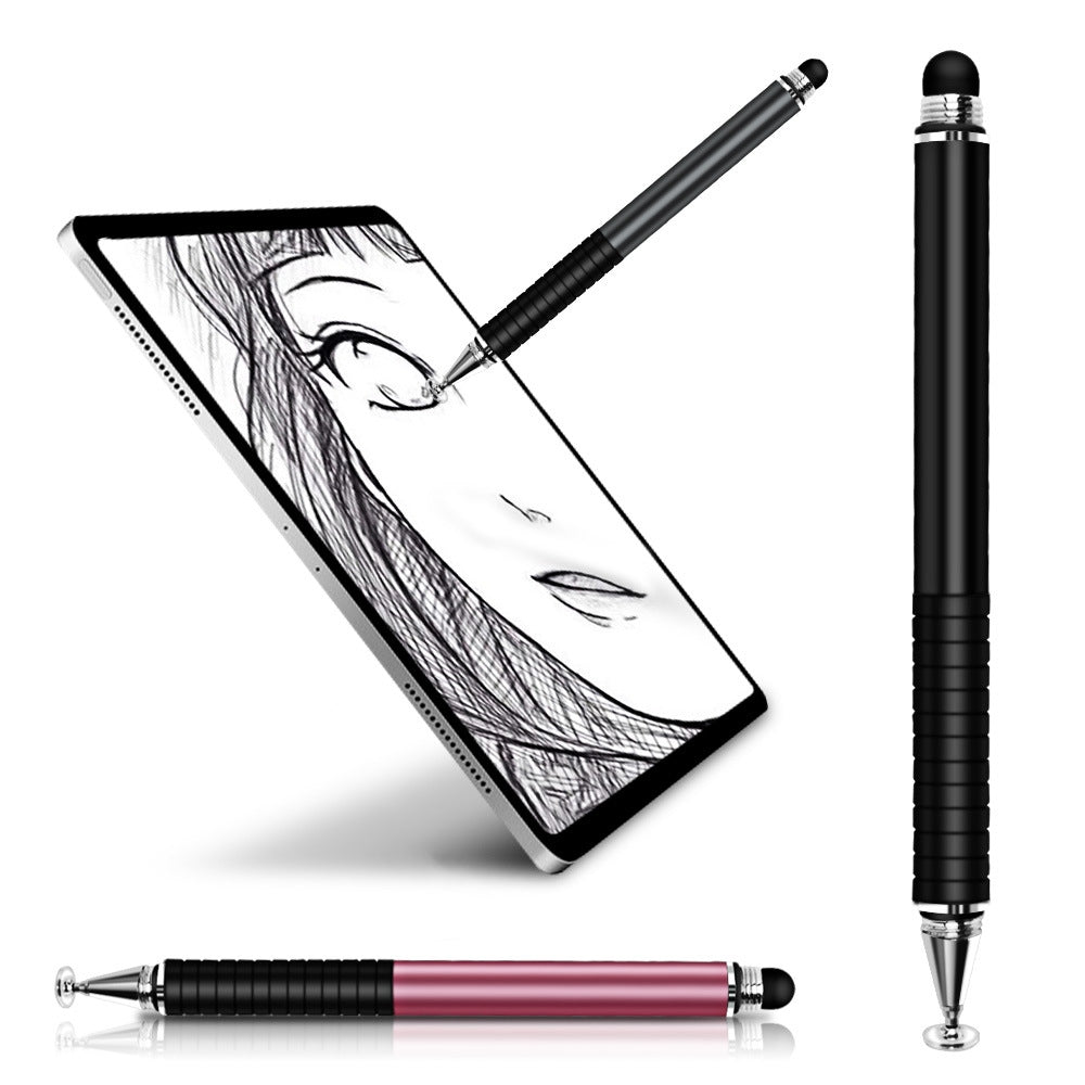 Suction Cup Dual Touch 2-in-1 Metal Capacitive Stylus Pen (Pink)
