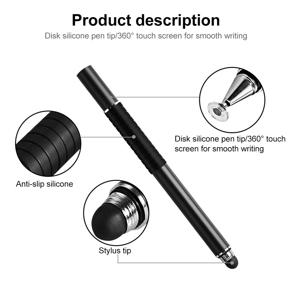 Suction Cup Dual Touch 2-in-1 Metal Capacitive Stylus Pen (Pink)