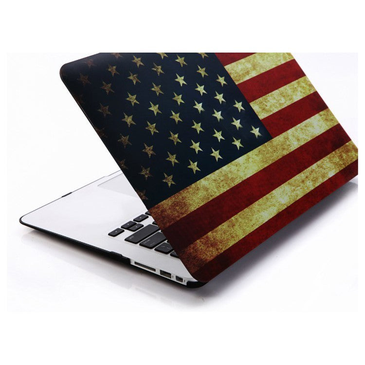 Vintage US Flag Rubberized Plastic Case Cover for Apple Macbook Air 13.3