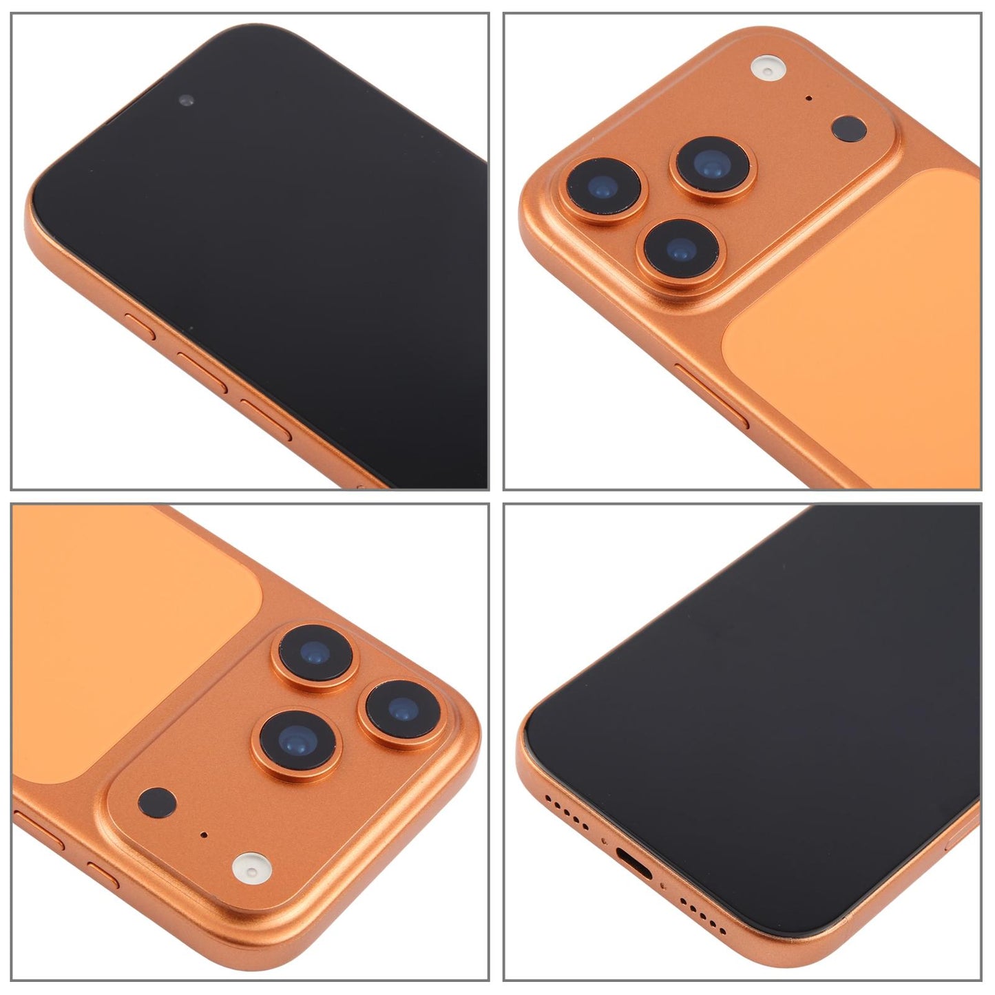 For iPhone 17 Pro Black Screen Non-Working Fake Dummy Display Model (Orange)