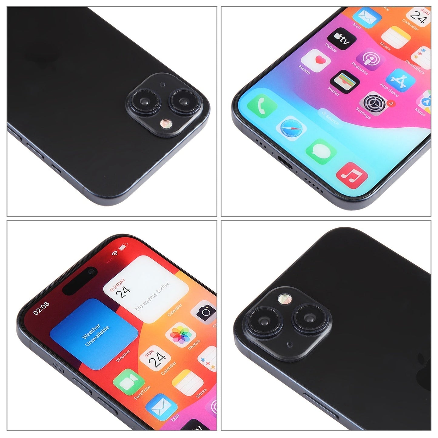 For iPhone 15 Color Screen Non-Working Fake Dummy Display Model (Black)
