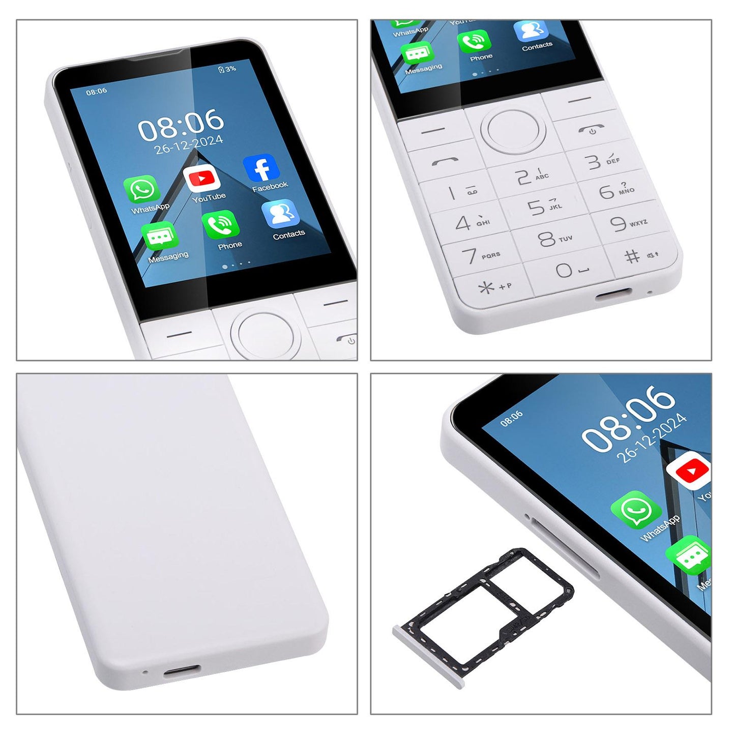 DOOV R17 / F22 Keypad Phone, 3GB+32GB, 2.8 inch Android 13 Mediatek MT6762 Octa Core, Network: 4G (White)