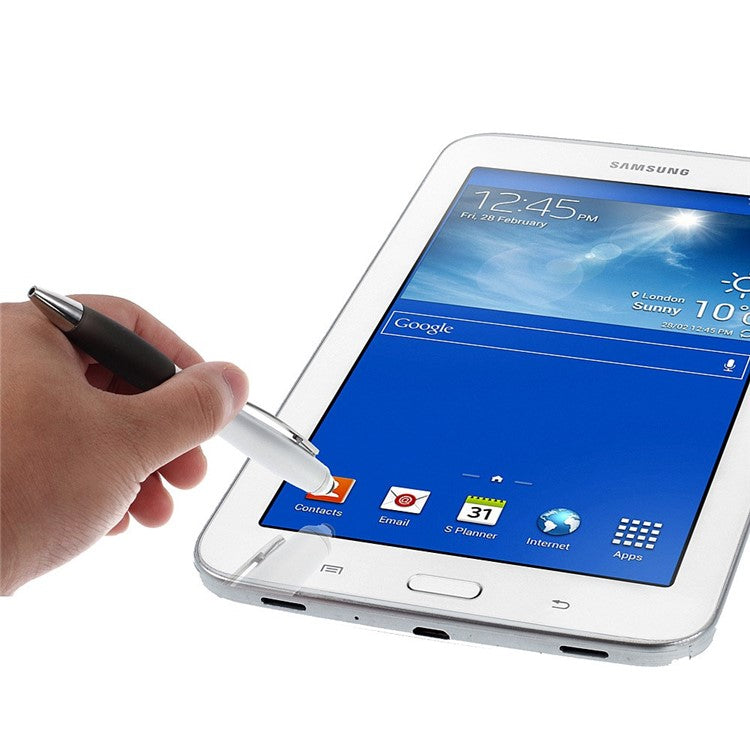 2-in-1 Capacitive Screen Stylus Touch Pen + Ballpoint Pen for iPhone iPad Samsung Sony HTC etc - Black