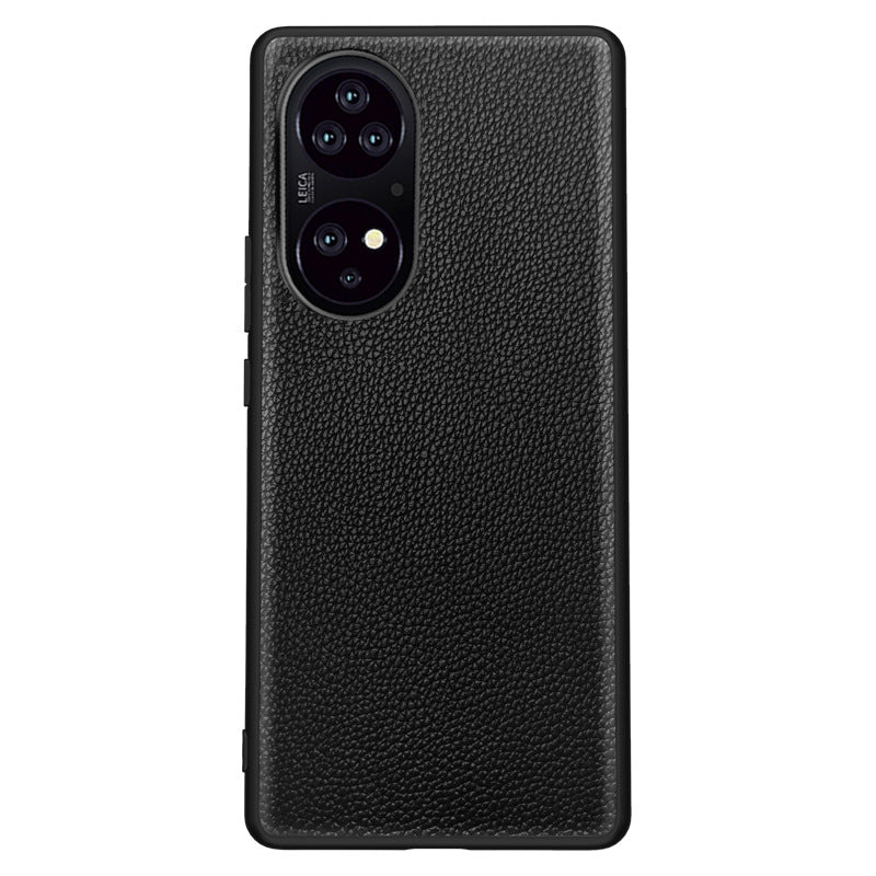 Applicable to Honor 50 mobile phone case  litchi grain genuine leather metal full lens anti-fall