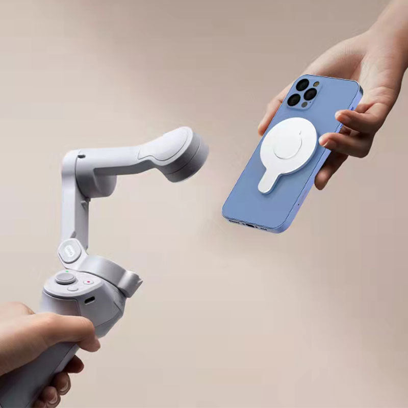 Magnetic Ring Clamp Holder Phone Mount Bracket for DJI OM4 OM5 / OSMO Mobile SE / OSMO Mobile 6 Gimbal Stabilizer - Silver