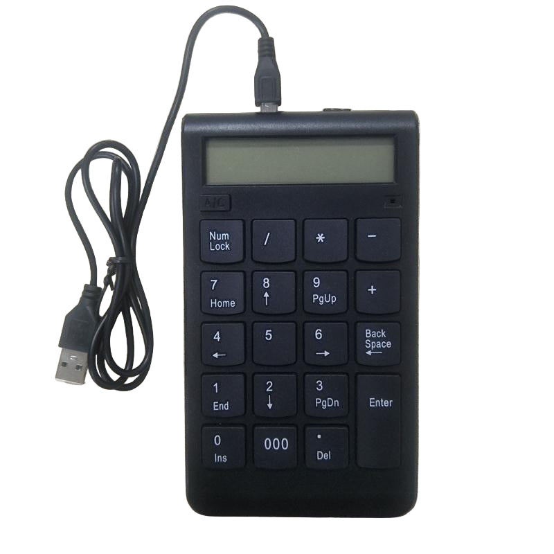 Portable 2-in-1 Wireless BT 19 Keys Rechargeable Smart Numeric Keypad Keyboard & Calculator