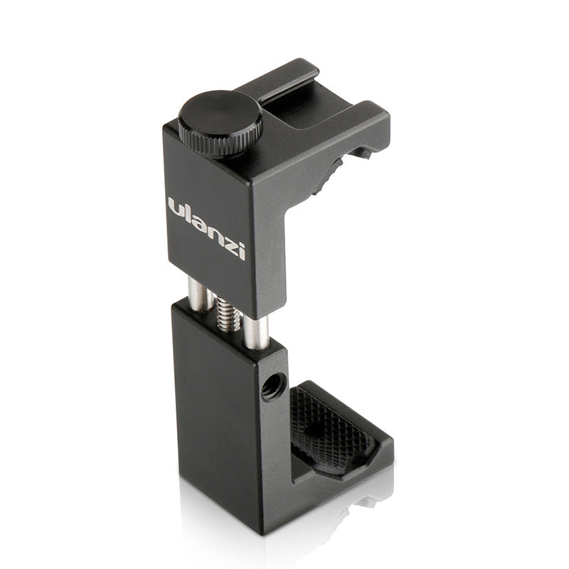 Uniqkart ST-2S Aluminium Alloy Microphone Mobile Phone Clip Cold Shoes Smartphone Holder