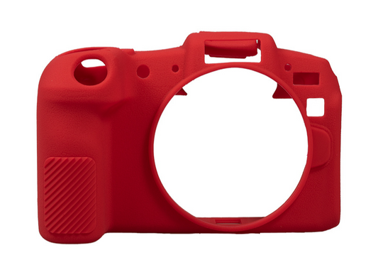 For Canon Camera EOS R8 Litchi Pattern Silicone Case Protective Shell Body Protection Accessories(Red)
