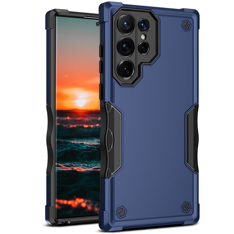 For Samsung Galaxy S24 Ultra Reinforced Protective Shell Hybrid PC+TPU Phone Cover - Blue