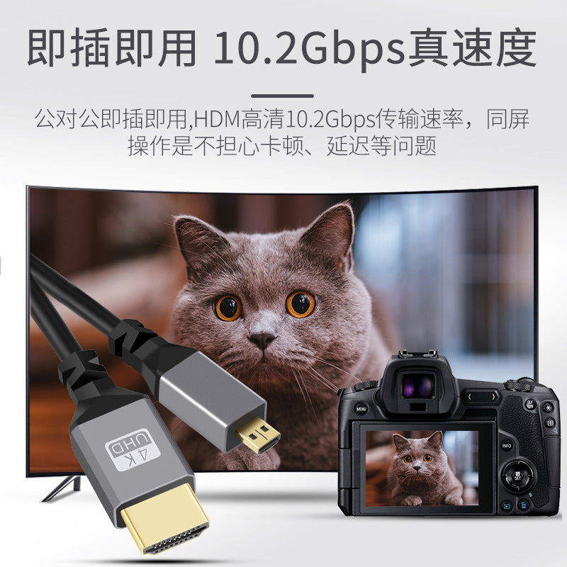HD-036-RI Mini HDMI 1.4 Male to HDMI Male Cable Ultra HD 4K 60Hz straight Stretch Coiled Cord