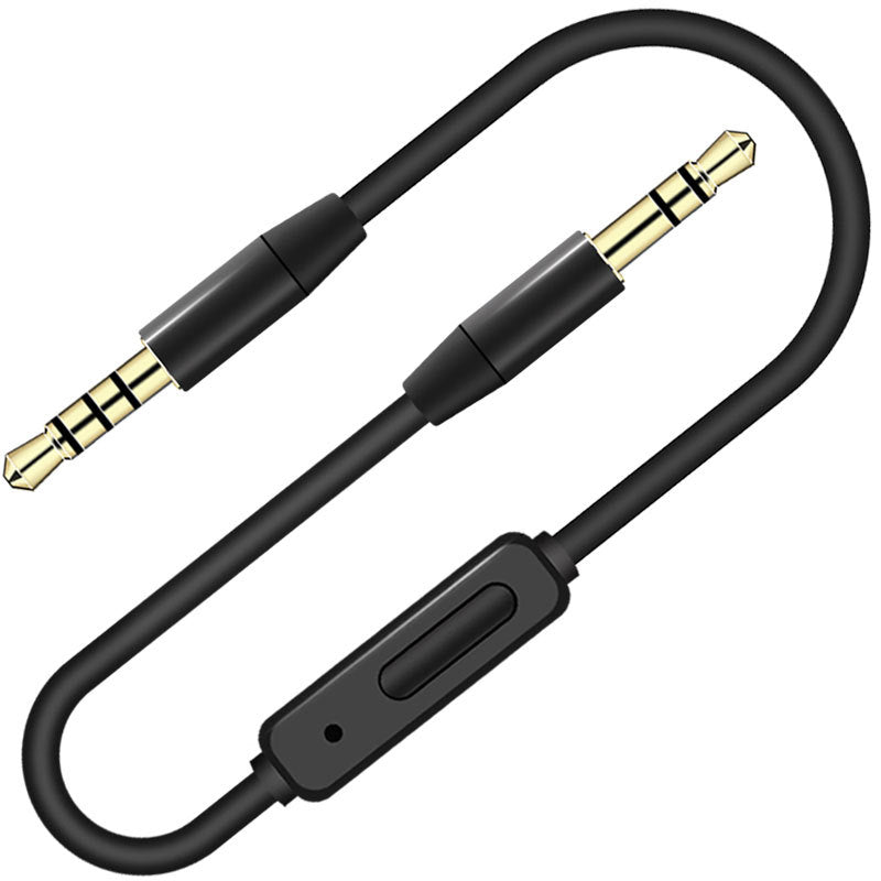 Universal Headset Audio Cable – 3.5mm AUX Male-to-Male Head-Mounted Recording Cable