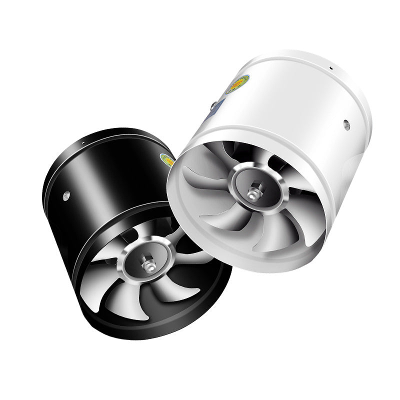 Round Exhaust Fan Duct Exhaust Fan Home Kitchen-(Copper Wire Motor) 6 Inch - Black - 150mm