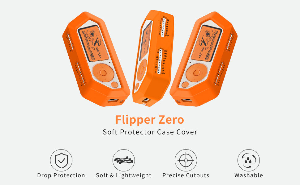 For Flipper Zero Protective Case Electronic Pet Little Dolphin Silicone Protective case - orange color