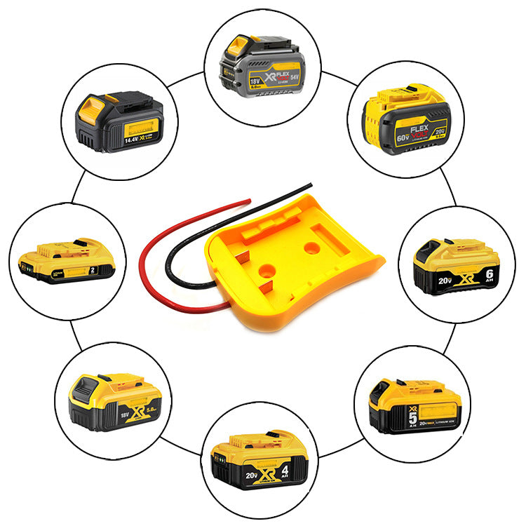 20V/18V Lithium Battery Adapter for Dewalt DCB Power Connector Converter - Yellow