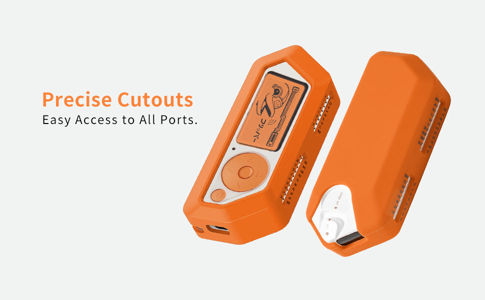 For Flipper Zero Protective Case Electronic Pet Little Dolphin Silicone Protective case - orange color