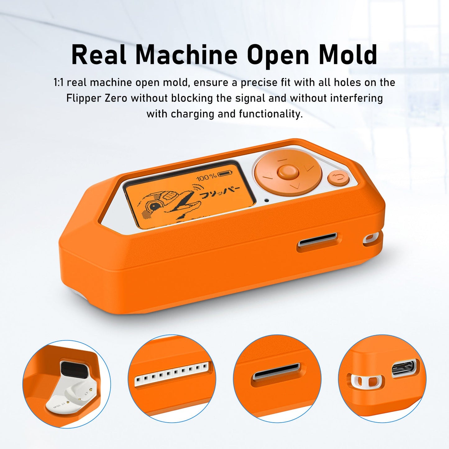 For Flipper Zero Protective Case Electronic Pet Little Dolphin Silicone Protective case - orange color