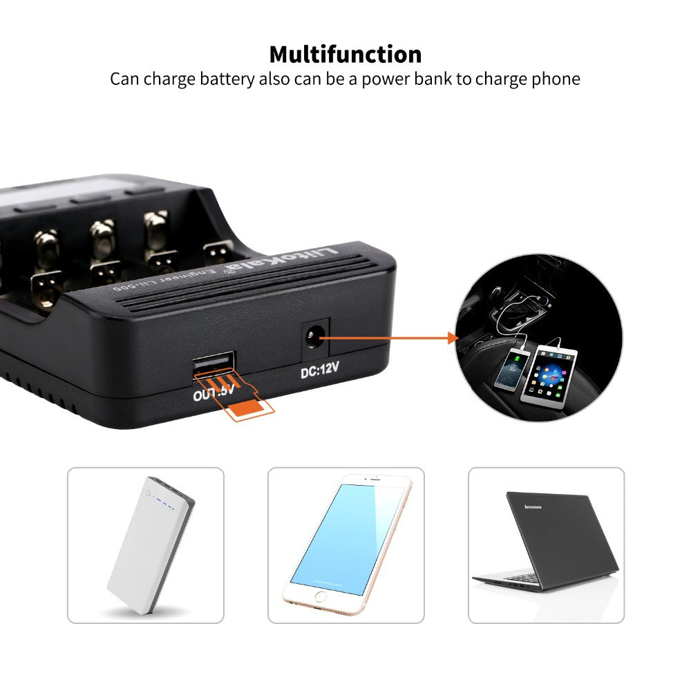 LiitoKala Intelligent Universal Ni-MH/ lithium ion Charger Lii-500 No. 5 No. 4 Slot 186507