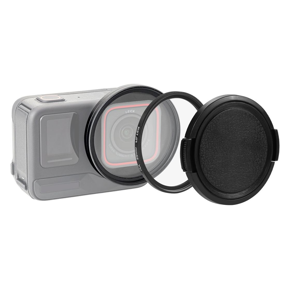 For Insta360 Ace Pro PULUZ 52mm UV Lens Filter Adapter Ring with Lens Cover (Black)
