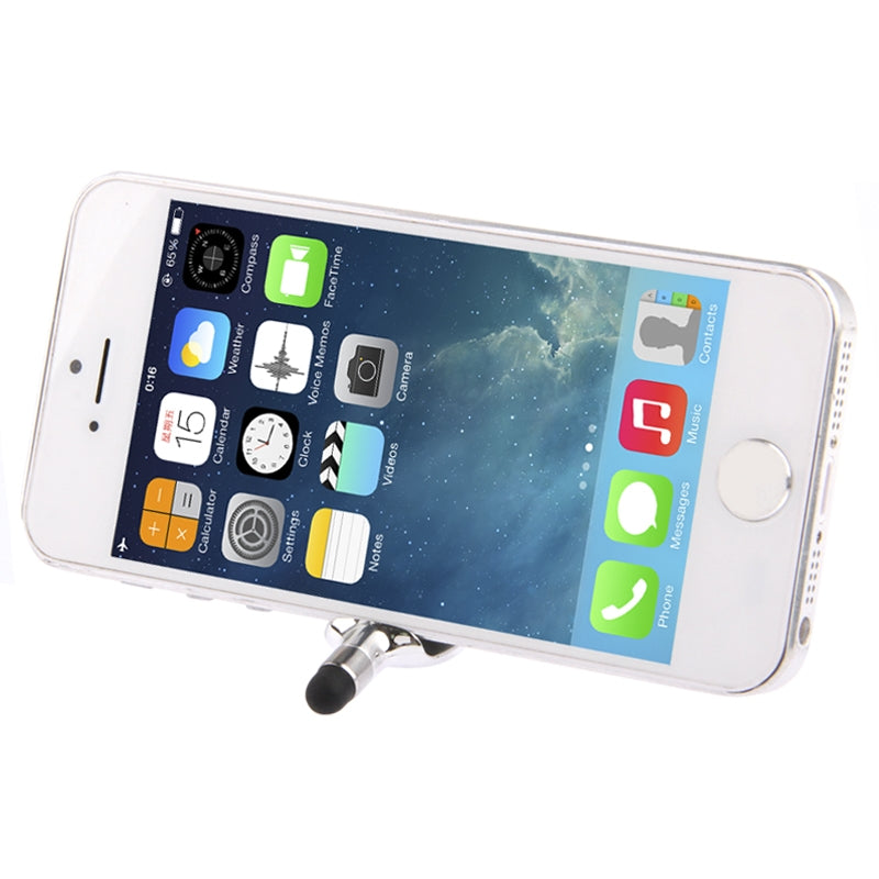 [RUS Warehouse] 5 in 1 Multi-functional High-Sensitive Capacitive Stylus Pen / Touch Pen with Mobile Phone Holder(Silver)