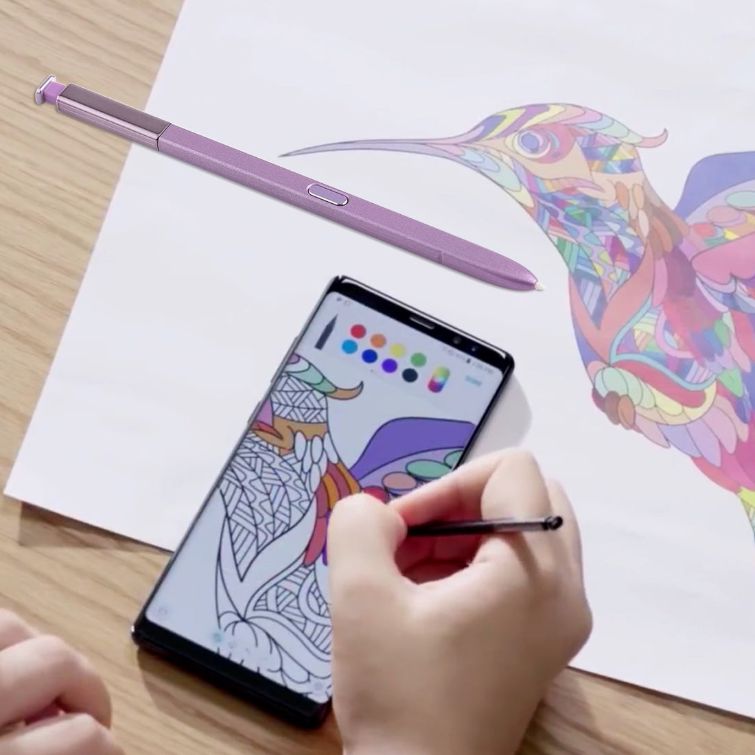 Portable High-Sensitive Stylus Pen without Bluetooth for Galaxy Note9(Purple)