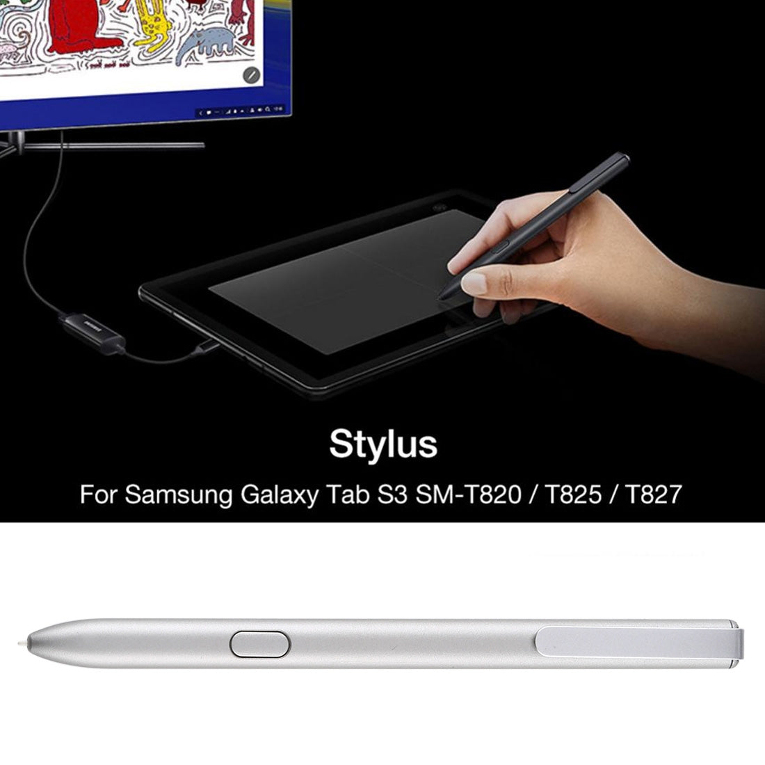 High Sensitive Touch Screen Stylus Pen for Galaxy Tab S3 9.7inch T825(Grey)