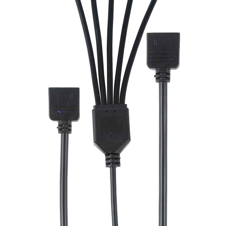 3 Pin 5V 1 to 5 Motherboard AURA RGB PC Cooling Extension Cable for Asus (Black)