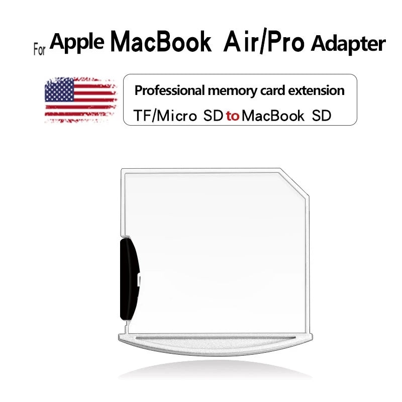 Micro SD / TF Card to SD Adapter for MacBook Air / Pro, Support up to 512GB (White)