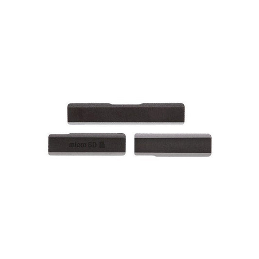 OEM for Sony Xperia Z1 L39h C6903 Honami MicroSD Card Cap + SIM Card Cap + Charging Port Cover - Black