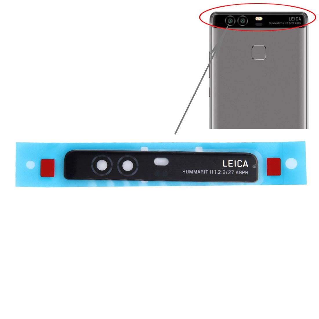 For Huawei P9  Back Camera Lens(Black)