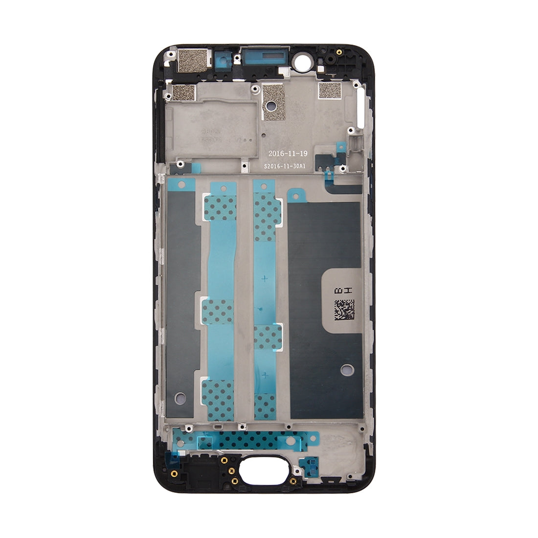 For OPPO R9s Front Housing LCD Frame Bezel Plate (Black)