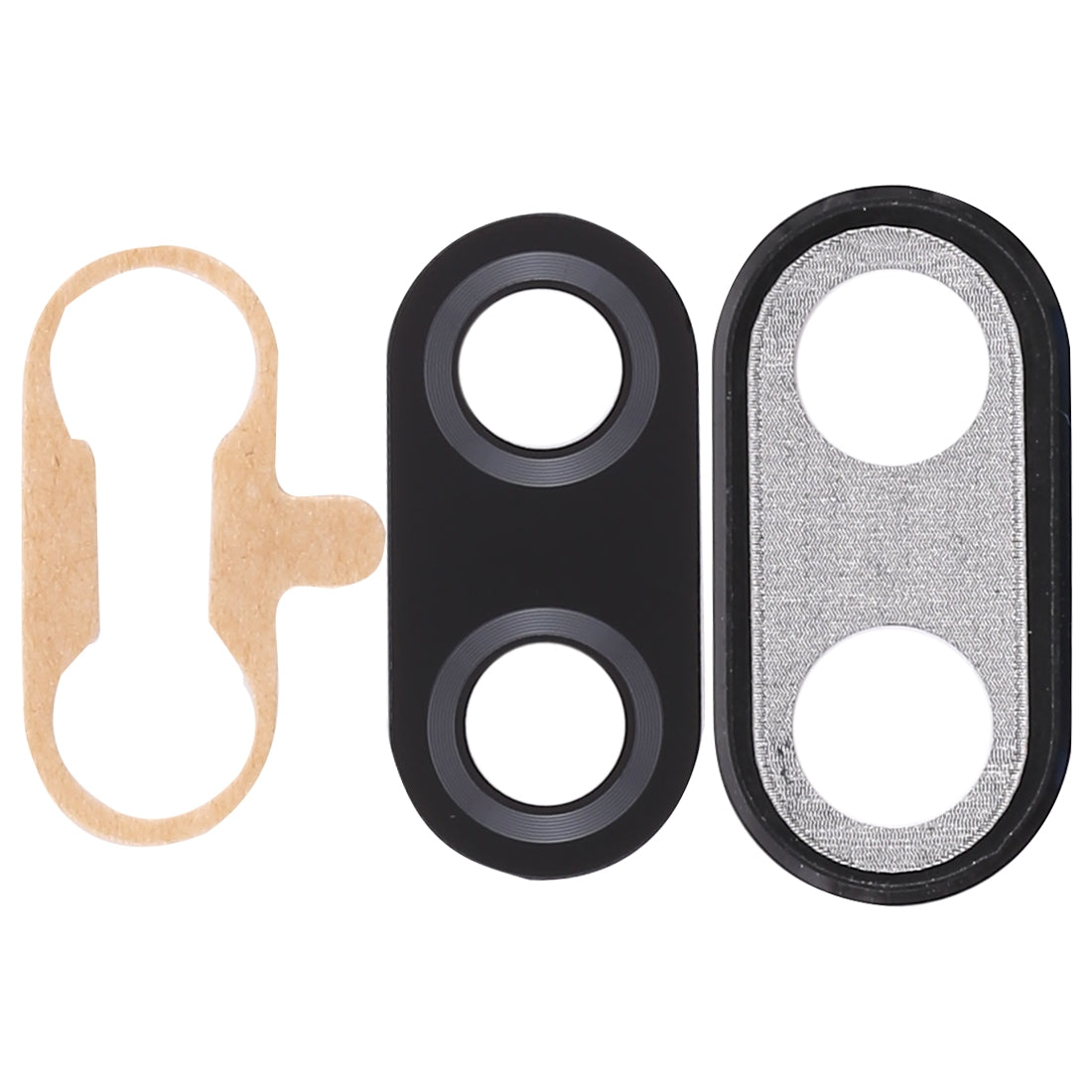 For Huawei Nova 3i 10pcs Back Camera Bezel with Lens Cover & Adhesive (Black)
