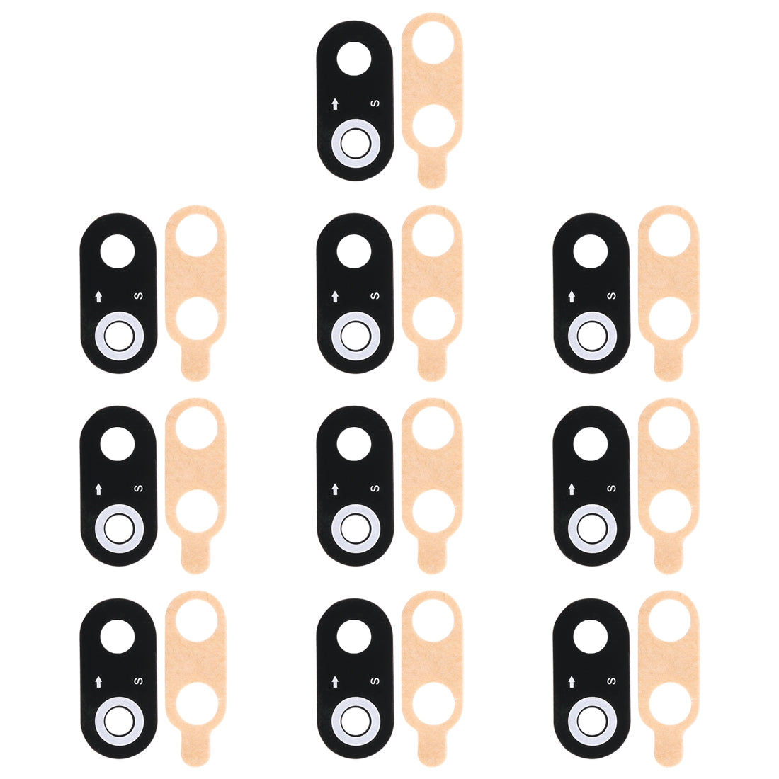 For Huawei Honor 9i 10pcs Back Camera Lens with Adhesive 