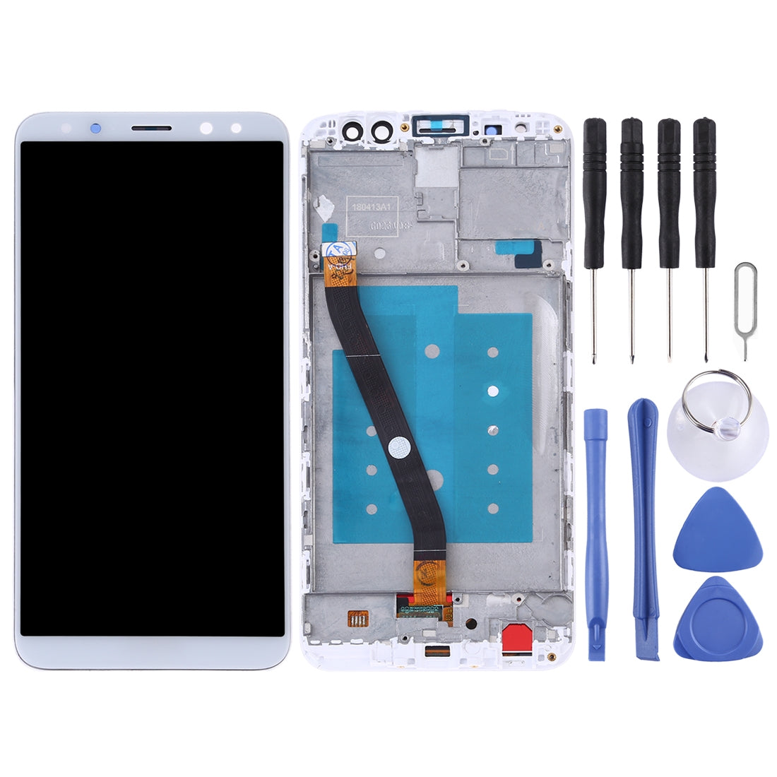 LCD Screen and Digitizer Full Assembly with Frame for Huawei Mate 10 Lite / Nova2i (Malaysia) / Maimang 6 (China) / Honor 9i (India) / G10(White)
